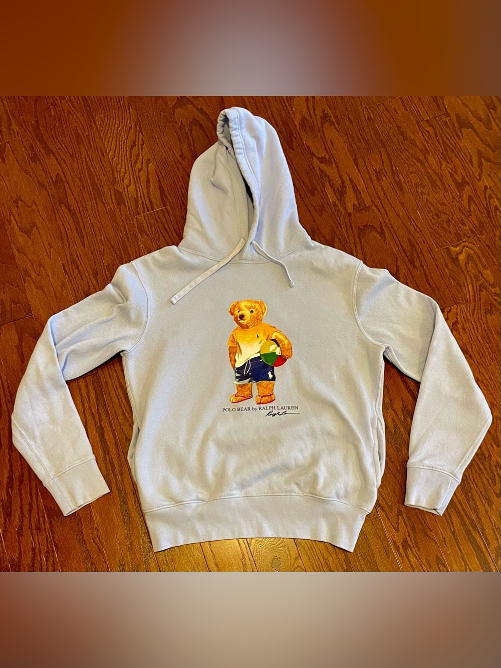 Polo Ralph Lauren Light Blue Polo Bear Beach Hoodie Sweatshirt